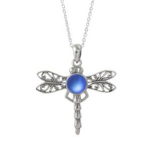 Dragonfly Pendant Sterling Silver Crystal Jewelry Necklace